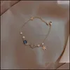 Lien Chaîne Bracelets Bijoux Starmoon Perlé Bracelet Soeur Or Femmes Élégantes À La Mode Lune Étoile Romantique Femme Anniversaire Dhvss