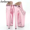 Sorbern Pink Metallic Dress Shoes Women Pump Ciabatte con tacco da 9 pollici Eleganti slip on con tacchi altissimi