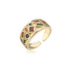Bohem tarzı değerli taş yüzüğü ayarlanabilir emaye bakır halkalar kadınlar için mücevher hediyesi