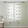 Cortina cortina Bortagem de flor de borboleta Bordado de tule de janela curta para a sala de estar tratamentos de cozinha Decoração de casa decortain