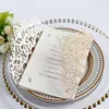 Laser Cutout Glitter Paper Dust Invitations Greeting Cards Rose Gold Valentine's Day Wedding YS0063