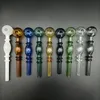 Colorful Glass Oil Burner Pipe Ball OD 30mm Tobacco Dry Herb Burning Nail Tubes Smoking Handle Pipes