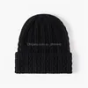 Beanie/Skull Caps Autumn Winter ADT Sticke Hat For Man Woman Solid Color Skl Beanies Warm Hats Drop Delivery Fashion Accessories Sc Dhoye