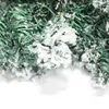 6Ft 1.8M Christmas Garland White Falling Snow Rattan Fireplace Door Artificial Plants Wreath Home Party Wedding Decorations L220812