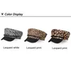 Berets Style British Style Vintage Wool Leopard Print Cap Cap Cap Flat-Top Ladies Winter Winal Fashion Association Capberets العسكرية