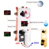 Роскошный дождь водопад смеситель для душа набор ванны ЖК -дисплей Digital Display Tap Mixer Mixer с ручной ванной для ванной набор для душевой системы