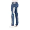 Calça de jeans brancos de jeans brancos azuis escuros calças de motociclista casual masculino