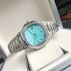 2022 Nya Nautilus Men's Automatic Luxury Watch 5711 Series ljusblå Dial Silver Rostfritt stål Strap271s