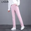 LYZCR Pantalone in pile caldo invernale a gamba larga Plus Size Velluto da donna spesso allentato da donna autunno 220325