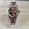 Super BPF Ladies Wristwatches 278274 31mm Diamond Brown Dial Two tones Stainless Steel Sapphire jubilee bracelet Automatic mechani224K