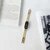 Dubbele rij ketting metalen horlogeband voor xiaomi mi band 7 polsband armband miband 6 5 4 3 nfc lus vervangbare slimme accessoires