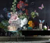 Stereo HD personalizzato HD 3D sfondi per sfondi olio dipinto rose a farfalla Sfondo adesivo soggiorno decorazione camera da letto murale