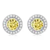 Nouveauté 0.5ct Moissanite pierres précieuses boucles d'oreilles pour les femmes solide 925 en argent Sterling D couleur Solitaire bijoux fins