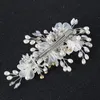 Fashion Pearls Headpieces Crystals Hair Combs Flowers Hairpin For Bride Wedding Accessories Beaded Bridal Sticks With Rhinestone Headband
