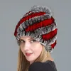 Beanie/Skull Caps Luxury Women Fur Hat For Winter Natural Rex Cap Russian Female Headgear Fashion Warme Beanies Bomber Chur22