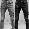 Jeans pour hommes Grande taille pour hommes Skinny Side Straps And Zips 3 Colors Pantalons Excellent Stretch TrousersMen's