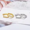 Hoop Huggie Sterling Silver Géométrie coréenne Hexagone Boucles d'oreilles Tempérament féminin Simple Lumière Luxe Élégant Exquis JewelryHoop Kirs22