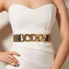Belts Elastic Belt For Women Female Waist High Quality Gold Silver Chain Ladies Dress Coat Waistband AccessorieBelts