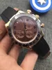 Reloj de pulsera de diseño maestro para hombre, reloj deportivo de cerámica, anillo de oro rosa, caja de acero inoxidable, correa de goma, hebilla plegable