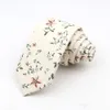 Tie For Men Floral Skinny Cotton Neck Casual Suits Dress Neckties Classic Flower Print Ties Wedding Accessories