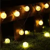 Strängar 5M20LED SOLAR LAMP CRYSTAL BALL LED Stränglampor Flash Waterproof Fairy Garland för utomhus trädgårds julbröllopsdekoration