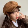 Berets Hüte Für Frauen Winter Herbst Retro Achteckigen Hut Weiblichen Koreanischen Maler Sboy Kappe Einfarbig Gorras Weichen