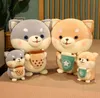 Utomhusspel Plush Toy Pearl Milk Tea Dog Carton Soft Creative Cute Figurine Pillow7348730