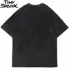 Mężczyźni Hip Hop Streetwear Ogabersja T Shirt Duch Druk Mrucze T-shirt HARAJUKU BAWA LETNE THIRT THIRT THIRT TEE TEES 220621