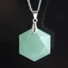 Chic Pierre Naturelle À Facettes Hexagonal Pendentif Chaîne Collier Femmes Quartz Bijoux Cadeaux pour Boho Fille BE903