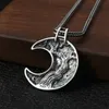 925 argent sterling pendentif lune colliers américain européen vintage fait à la main antique punk gothique hip-hop accessoires de bijoux de luxe