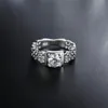 Cluster ringen sterling zilveren zirkoon ring vrouwen dame cadeau sieraden verloving trouwfeest met Oostenrijkse kristal schattige juweliercluster