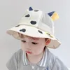 Baby Eimer Hüte Sonnenschutz Fischer Kinder Weiche Angelkappen Jungen Mädchen Niedliche Beckenmütze Frühling Sommer Kinder Sonnenhüte Mesh Atmungsaktive Kopfbedeckung für 1–3 Jahre