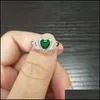 Anelli di nozze Gioielli Vendita Dolce Carino Semplice Moda 925 Sterling Sier Emerlad Taglio a pera Cz Donne Anello di fidanzamento a forma di cuore 117 M2 Drop Deli