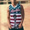 남성용 티셔츠 2022 여름 조끼 탑 유럽과 미국 추세 패션 의류 3D 거리 대형 반팔 Tshirt
