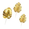 Fiori decorativi ghirlande 15 pezzi simulazione monstera forniture fai -da -te foglie dorate per feste decorative