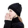 Basker vinterhöstkvinnor elegant kashmir solid ruttna stickade mössa hattar utomhus kvinnlig casual varma motorhuven akryl elastisk mössa tjockberet