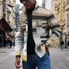 Men's Jackets Personality Colorful Stripes 3d Printing Lapel Button Top Jacket Men's Trend Short Windbreaker 22 Spring And Autumn Produc