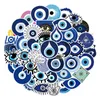 50 st/lot Lucky Devil's Eye Stickers Blue Eyes Sticker evil eyes for DIY Bagage Laptop Skateboard Cykeldekaler Partihandel