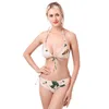 Women's Swimwear Floral Print Bikinis Woman Sexy Bikini Set Push Up Biquini Feminino Swimming Suit Halter Women Bandage Swimsuit Bathers