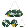 Party Decoration Simulated Green Leaf Hanging Plack Coffee Shop Bakery Pineapple Welcome Board