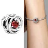 Nytt populärt 100% 925 Sterling Silver Tolvmånaders Birthstone Heart Eternal Charm Beads Pendant för Original Pandora Armband Women SMYCKE