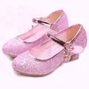 Mudipanda Girl High Heels Pink Sandals Children's Purple Blue Princess Shoes Sequin Students Dance Shoes Size 27-37 Kids Sandal G220512