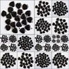 Charms Jewelry Findings Components Natural Stone 20Mm Heart Love Black Obsidian Pendants Chakras Gem Fit Earrin Dhzi1