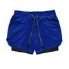Double layer Jogger Shorts Men 2 in 1 Short Pants Gyms Fitness Builtin pocket Bermuda Quick Dry Beach Shorts Male Sweatpants 220712