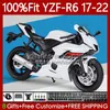 Corps OEM Pour YAMAHA YZF R6 R 6 600 CC YZF-R6 2017 2018 2019 2020 2021 2022 Carrosserie 119No.120 YZF-600 YZF600 17-22 YZFR6 17 18 19 20 21 22 Moule à injection Carénage Blanc Perle