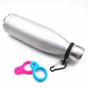 200pcs Water Bottle Holder With Hang Buckle Carabiner Clip Key Ring Fit Cola Bottle Shaped Silicone Carrier C0601TT11