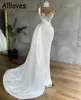 Saudi Arabia Dubai Mermaid Wedding Dresses For Bride Gorgeous Pearls Lace Applique Beaded Bridal Gowns High Neck Modern Robes de Mariee Turkey abitidasposa AL9604