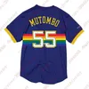 Custom #55 Dikembe Mutombo Top Men's Mesh Blue Jersey Shirt Mens Stitched Summer Tee Basketball Jerseys vest Shirt