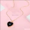 Pendant Necklaces Pendants Jewelry Simple Heart Evil Eye Druzy Drusy Necklace Women Resin Handmade Clavicel Chains For Female Christmas Im