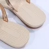 Sandaler vitt bröllop för kvinnor ananas flickor pärla set tå elastisk söt platt sommar glittersandalsandals